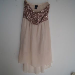 Rue 21 Sleeveless Dress Pinkish Cream Bling Bust